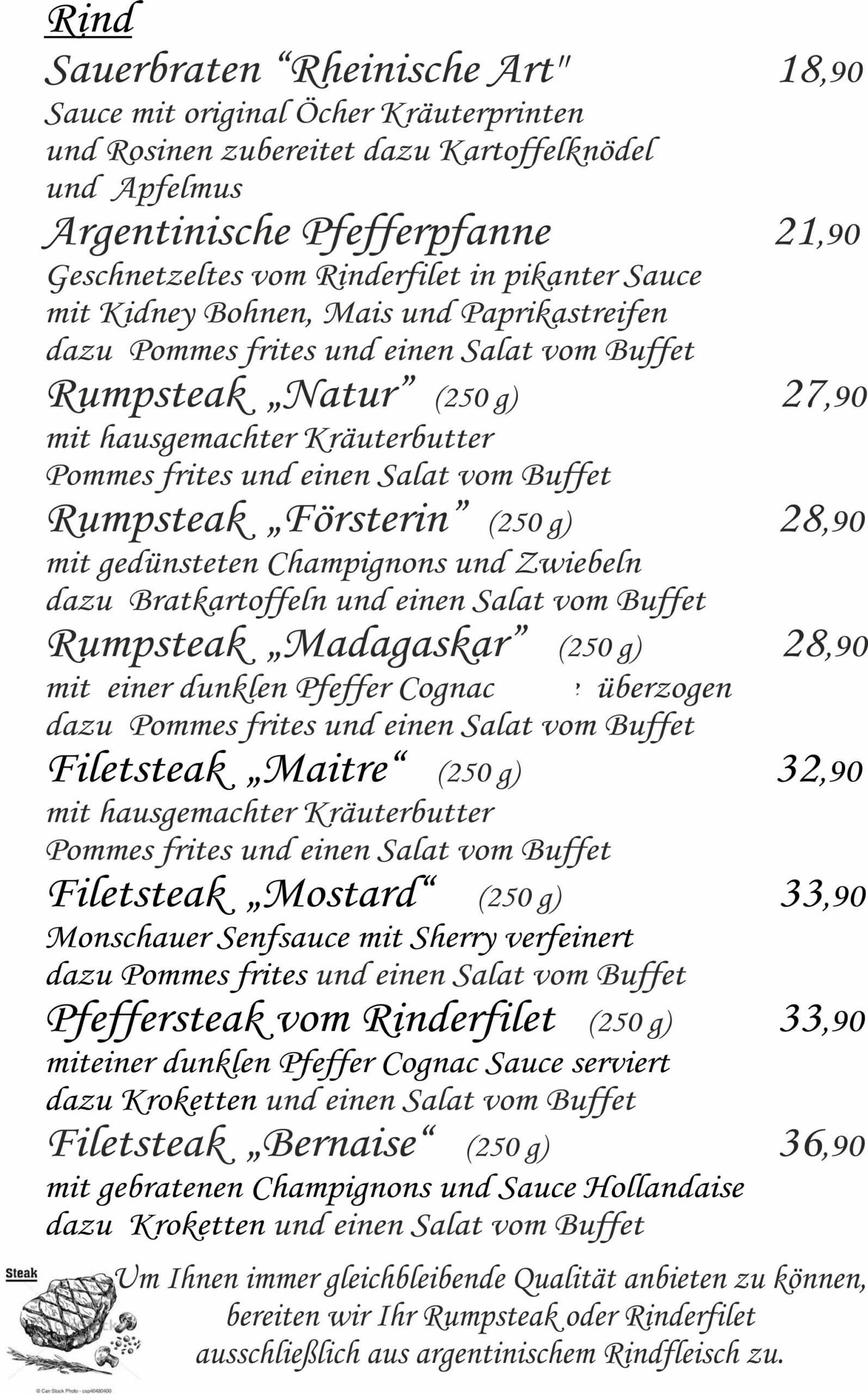 Au Vieux Four A Delley Steak House Aus Portalban Speisekarte – CYYYI